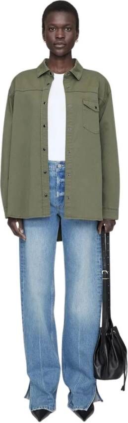 Anine Bing Groene Oversized Sloan Shirt Green Dames