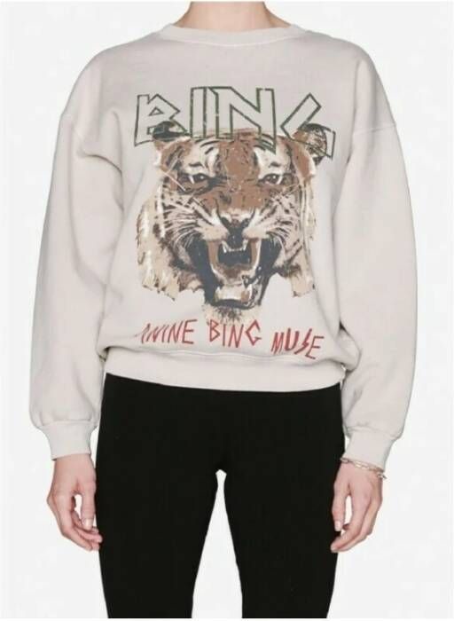 Anine Bing Tiger Sweatshirt Wit Dames