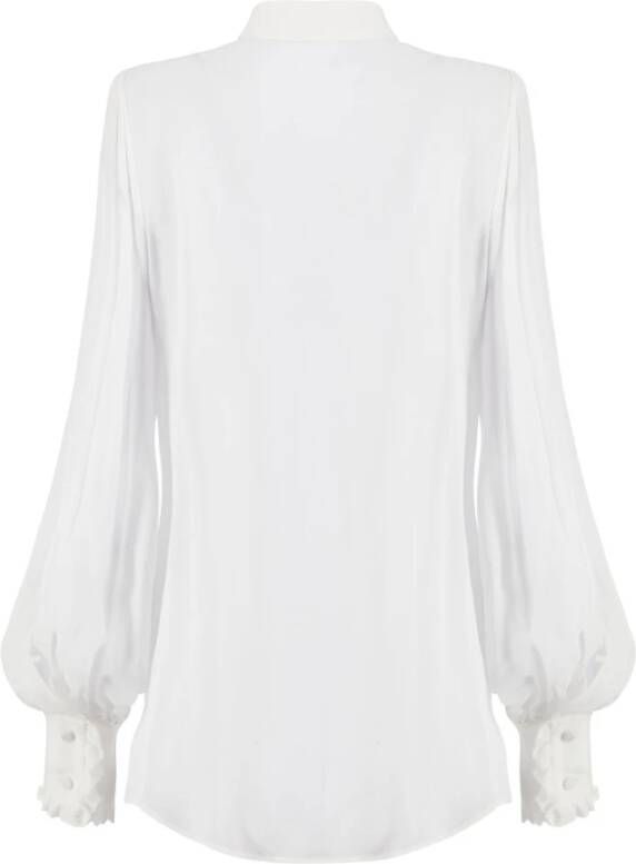 Aniye By Georgette Aansluitende Blouse met Ruches Detail White Dames