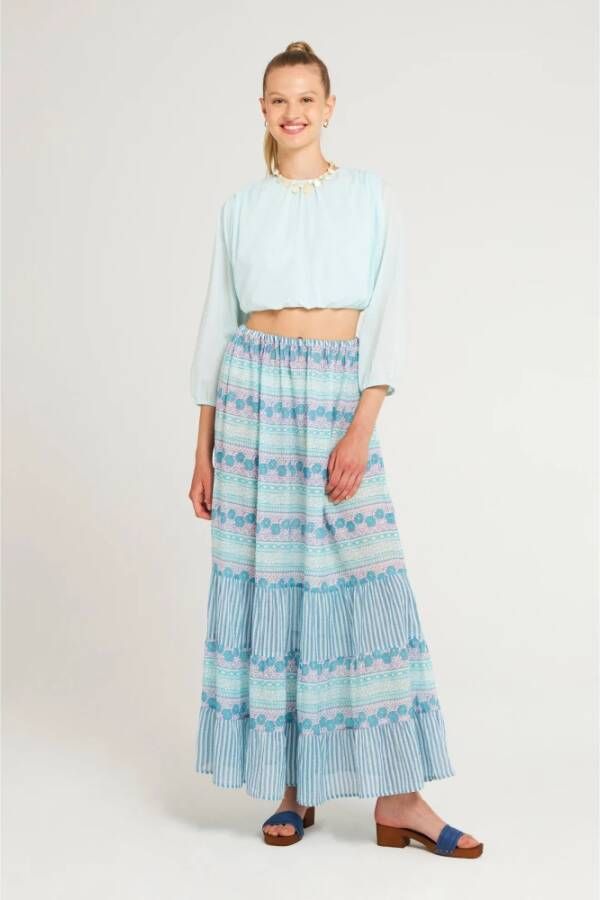 Antik batik Maxi Skirts Blauw Dames