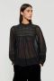 Antik batik Transparante top met kanten details Sarah zwart - Thumbnail 2