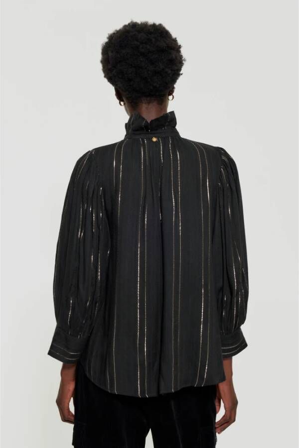 Antik batik Gestreepte blouse Edward Black Dames
