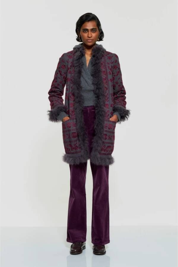 Antik batik Tilda fluwelen broek Purple Dames