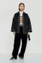 Antik batik Kimono-geïnspireerde WILMA-jas met zwarte borduursels Black Dames - Thumbnail 2