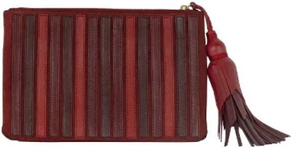 Anya Hindmarch Pre-owned Leather clutches Red Dames