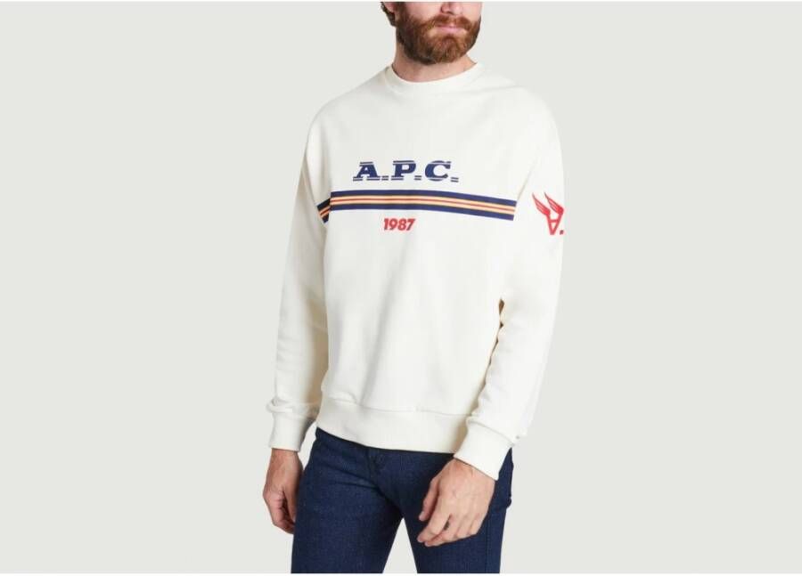 A.p.c. Adam Sweatshirt met Zeefdruk White Heren