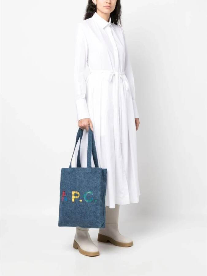 A.p.c. Blauwe Katoenen Tassen met Grote Handvatten Blauw Heren