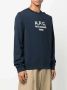 A.p.c. Blauwe Biologisch Katoenen Logo Print Sweatshirt Blue Heren - Thumbnail 2