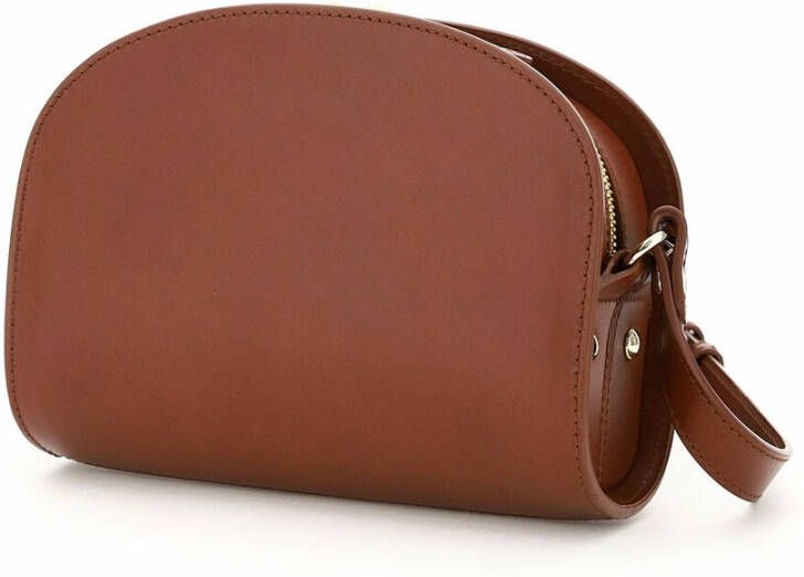 A.p.c. demi-lune mini crossbody bag Bruin Dames