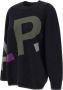 A.p.c. Zwarte Merinowollen Pullover met Multicolor Logo Black - Thumbnail 6