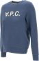 A.p.c. Indigo Blauw Ronde Hals Sweatshirt Logo Blue Dames - Thumbnail 2