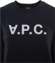A.p.c. Logo Sweatshirt in Loopback Katoenen Jersey Blue Dames - Thumbnail 4