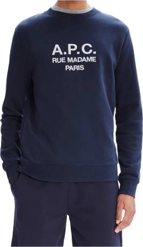 A.p.c. Rufus Marine Sweatshirt Blauw Heren