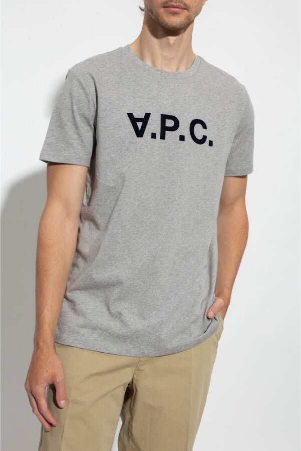 A.p.c. T-shirt with logo Grijs Heren