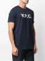 A.p.c. Blauwe Logo Print T-shirt Crew Neck Blue Heren - Thumbnail 3