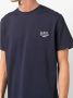 A.p.c. Geborduurd Logo Katoenen T-Shirt Blue Heren - Thumbnail 7