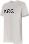 A.p.c. Witte Katoenen T-shirt met Marineblauw Logo Wit Crew Neck Logo Print T-shirt White Heren - Thumbnail 14