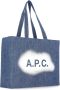 A.p.c. Blauwe Denim Winkel Tas met Logo Blue Dames - Thumbnail 2