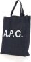 A.p.c. Laure Denim Tote Tas Blue Unisex - Thumbnail 3