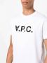 A.p.c. Witte Katoenen T-shirt met Marineblauw Logo Wit Crew Neck Logo Print T-shirt White Heren - Thumbnail 15