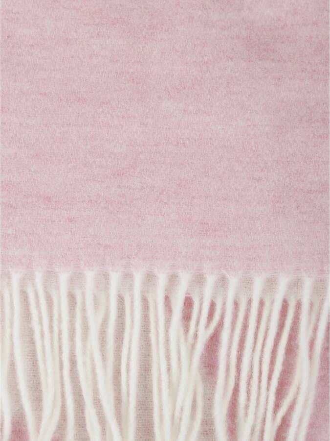 A.p.c. Wollen sjaal met franjes en verlengde logotekst Roze Heren