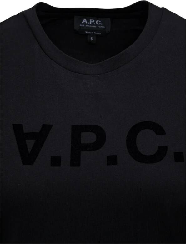 A.p.c. Zwart T-shirt met Logo Print Black Dames