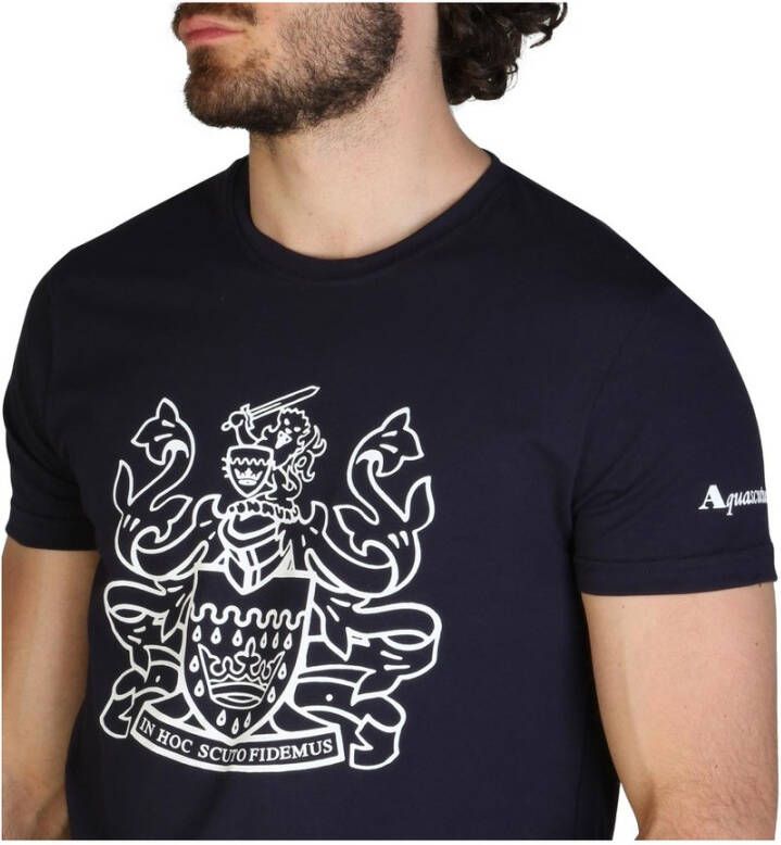 Aquascutum Mens T-Shirts Blauw Heren