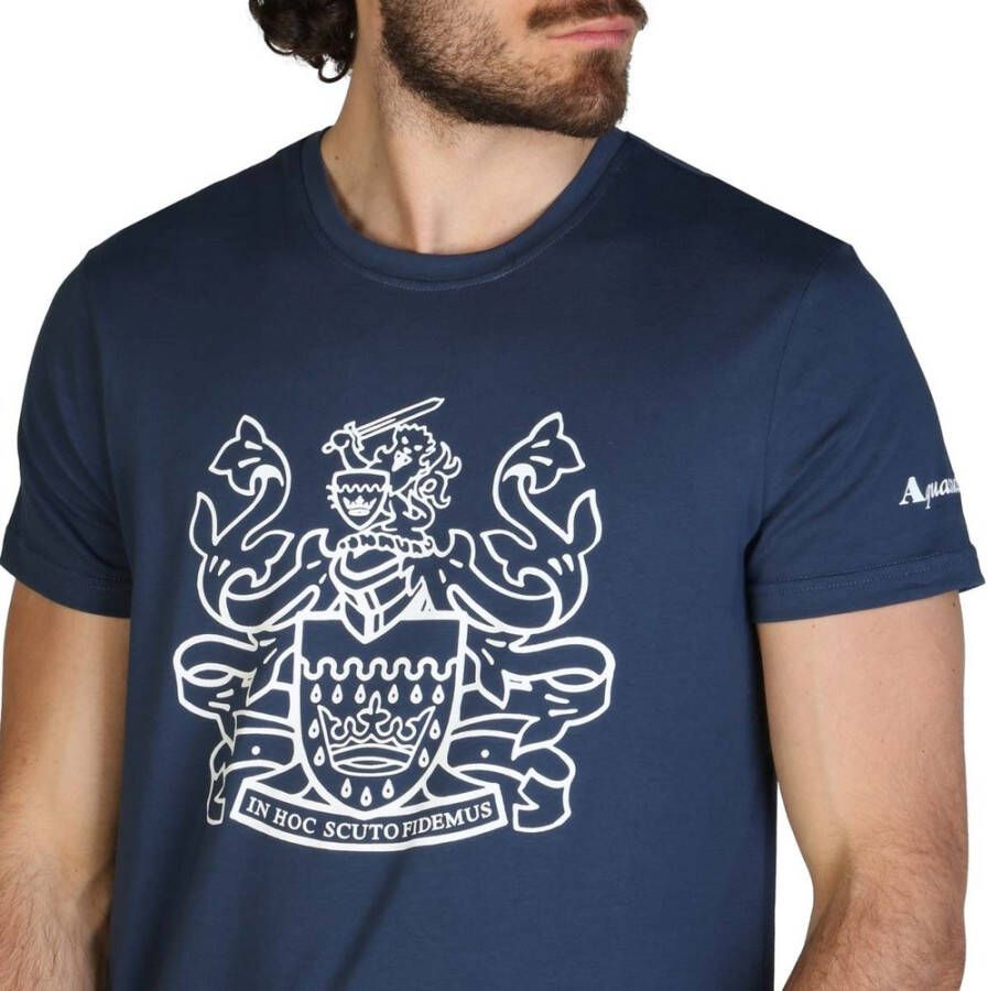 Aquascutum Mens T-Shirts Blauw Heren