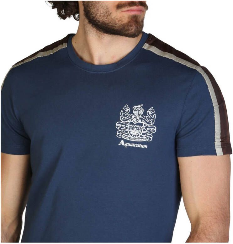 Aquascutum Mens T-Shirts Blauw Heren