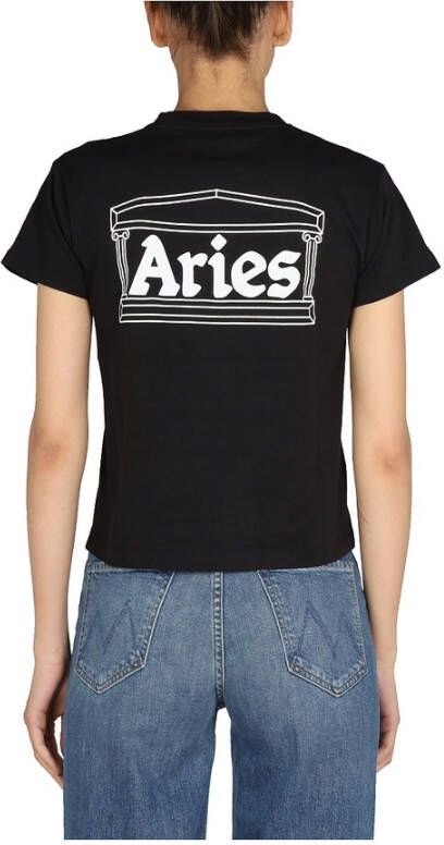 Aries hrunken; T-shirt Zwart Heren
