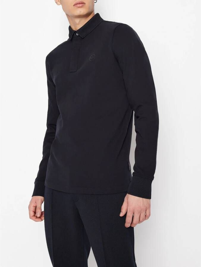 Armani Blauwe Polo Shirt met Logo Blauw Heren