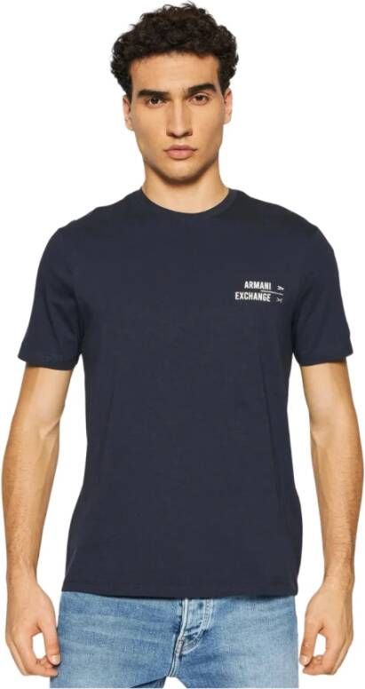 Armani Exchange Crew Neck T-Shirt Blauw Heren