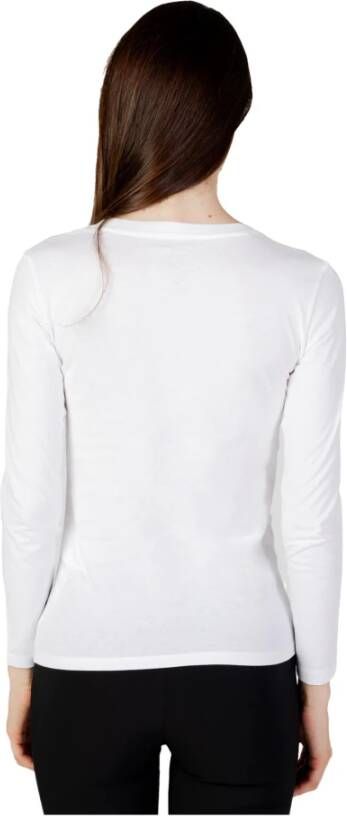 Armani Exchange Dames Witte T-shirt met Lange Mouwen Wit Dames