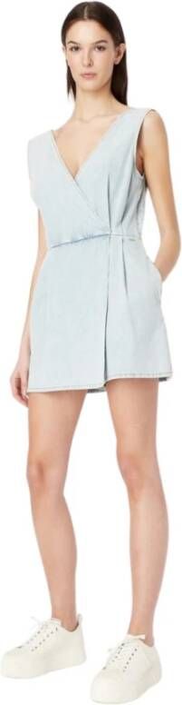 Armani Exchange Denim Jumpsuit Blauw Dames