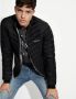 Emporio Armani Zwarte gewatteerde jas met hoge kraag en logo Black Heren - Thumbnail 4
