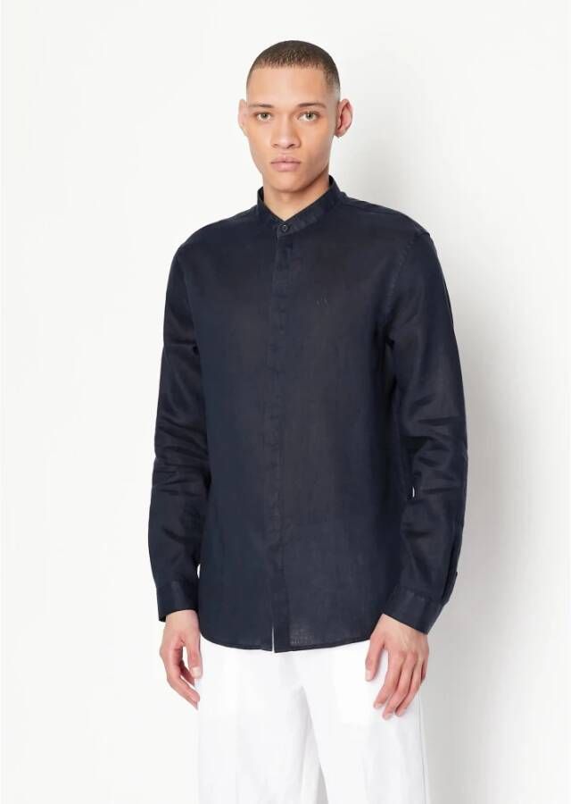 Armani Exchange Hemd Blauw Heren