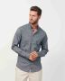 Armani Blauw Slim Fit Katoenen Overhemd met Micro Patroon Blauw Heren - Thumbnail 1