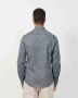 Armani Blauw Slim Fit Katoenen Overhemd met Micro Patroon Blauw Heren - Thumbnail 4