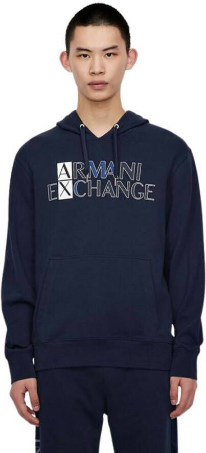 Armani Exchange Hoodie Blauw Heren