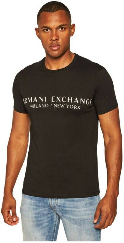 Armani Exchange Iconisch t-shirt in katoen Zwart Heren