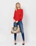 Armani Exchange Rode trui met lange mouwen en geribde boorden Red Dames - Thumbnail 2