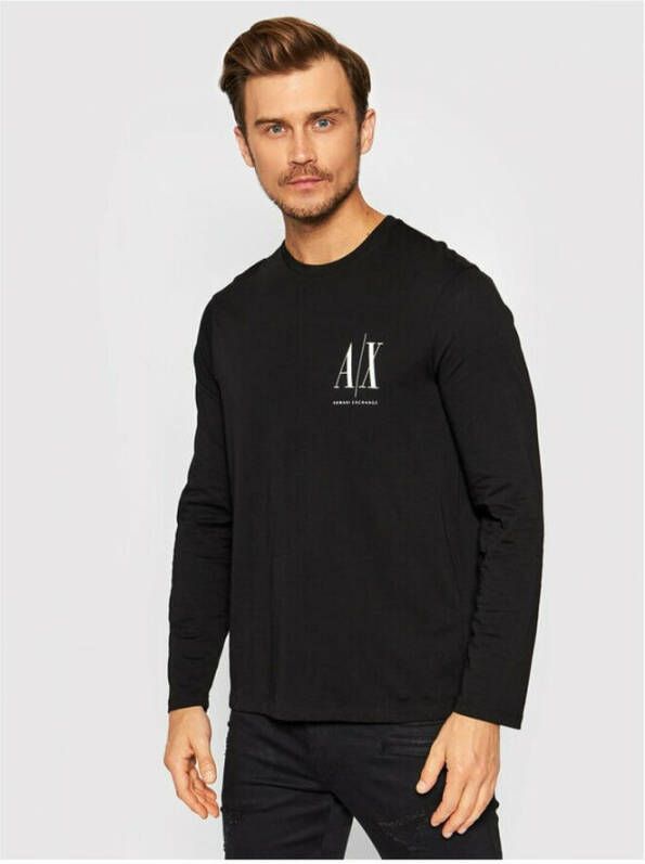 Armani Exchange Long Sleeve T-Shirt Zwart Heren