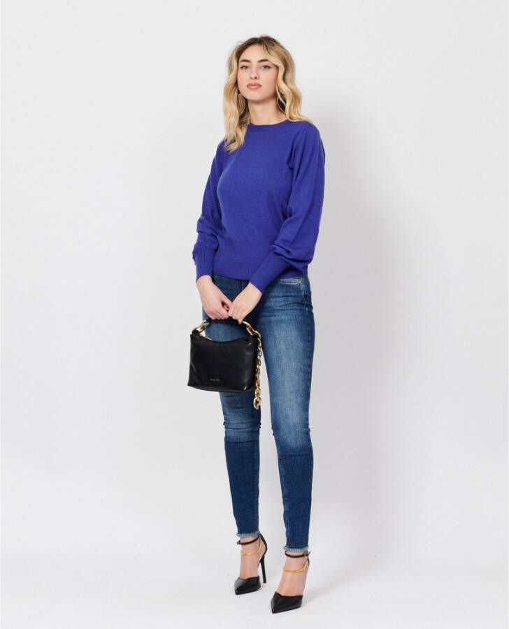 Armani Exchange Round-neck Knitwear Blauw Dames