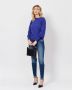 Armani Exchange Geribbelde Ronde Hals Lange Mouw Trui Blue Dames - Thumbnail 2