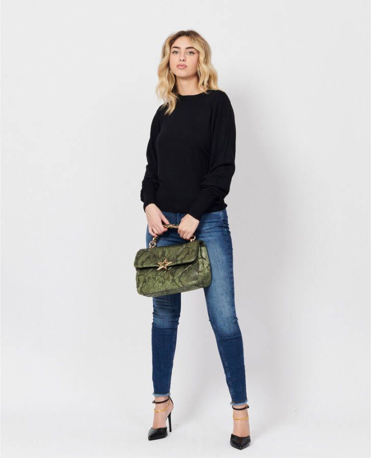 Armani Exchange Ronde hals gekweek Zwart Dames