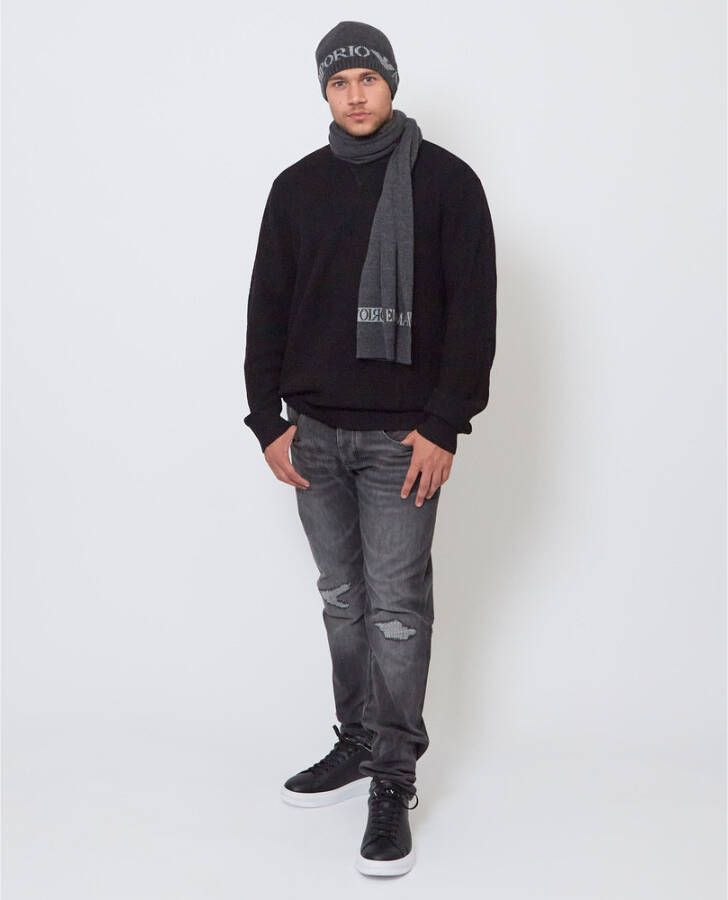 Armani Exchange Round-neck Knitwear Zwart Heren