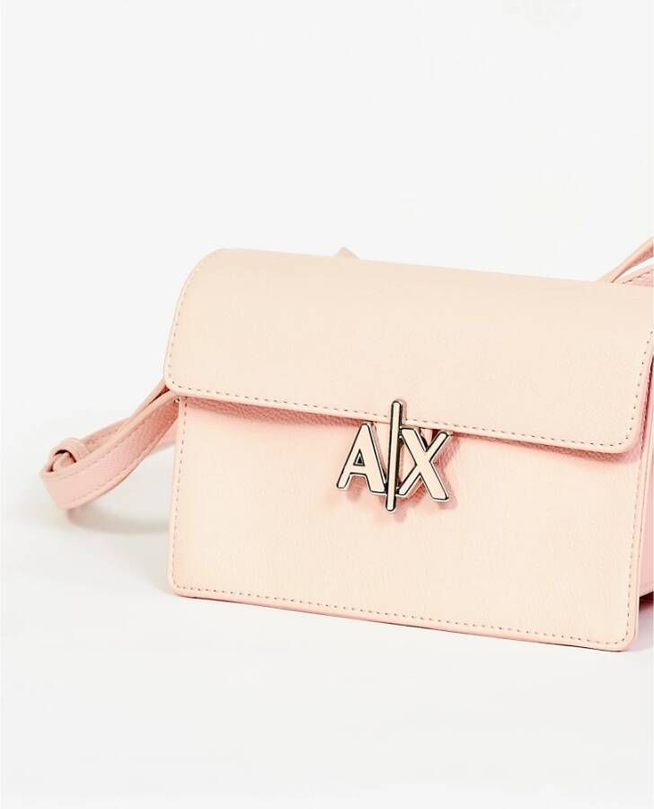 Armani Exchange Roze Schoudertas met Externe Sluiting Pink Dames