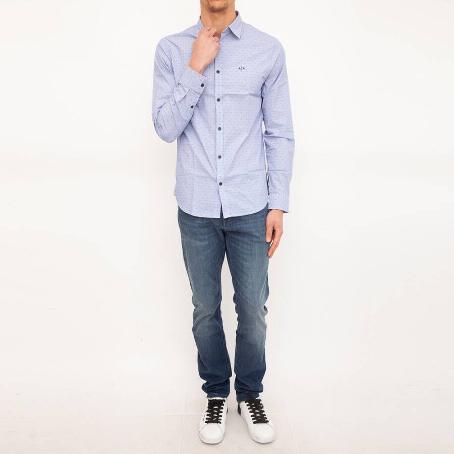 Armani Exchange Shirt Blauw Heren