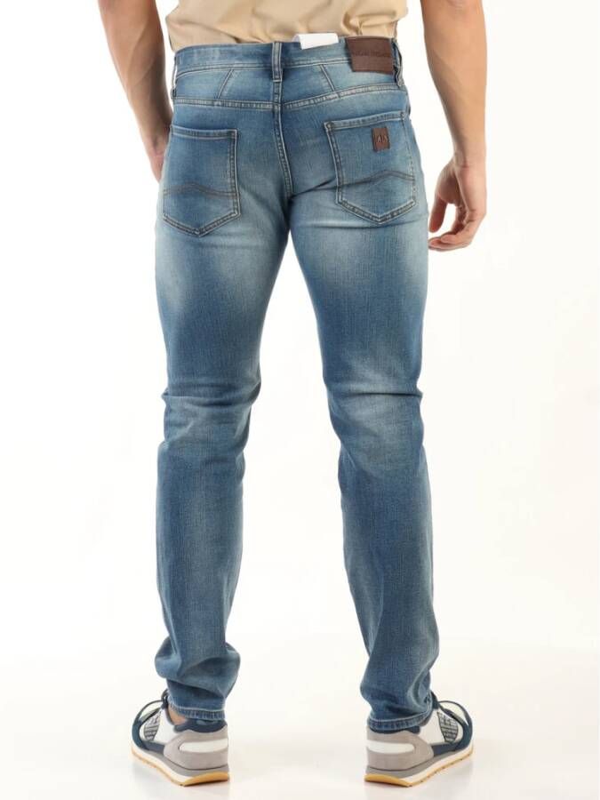 Armani Exchange Slim Fit Versleten Jeans Blauw Heren