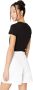 Armani Exchange Slim Fit Logo Bedrukt Katoenen T-Shirt Zwart Black Dames - Thumbnail 3